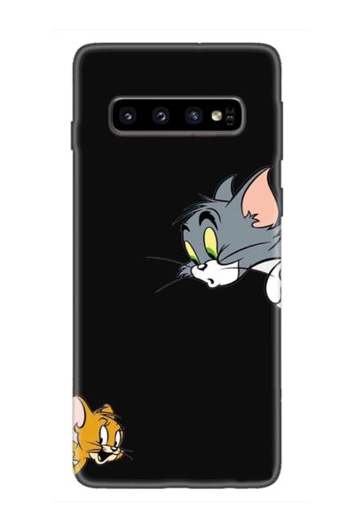 frondcase Samsung S10 Tom ve Jerry Siyah Telefon Kılıfı