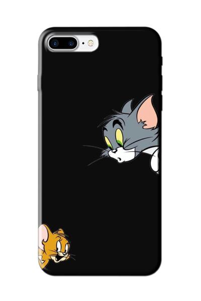 frondcase حافظة هاتف آي فون 7 بلس توم وجيري أسود