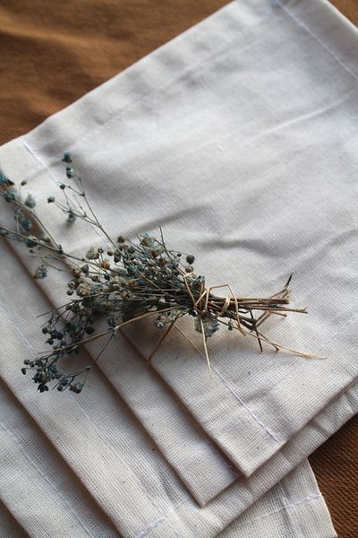 Emtory Home 6 Pieces of Linen Fabric Cocktail Napkins (Suitable for Punch)