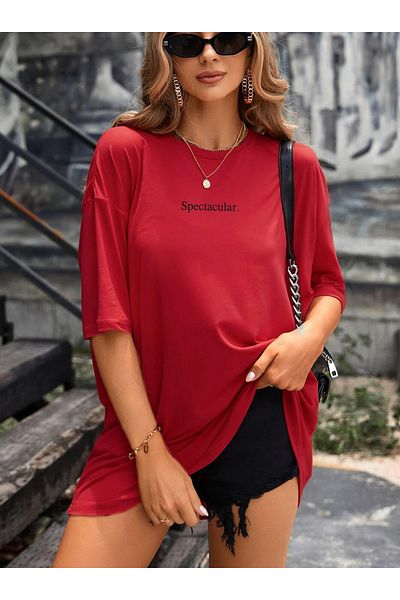Pear Wear Tricou spectaculos cu imprimeu Wide Fit damă Tricou supradimensionat