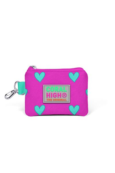Coral High Kids Pink Heart Patterned Coin Bag