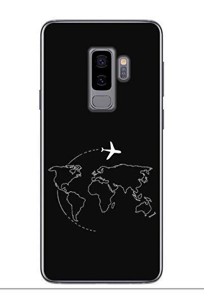 frondcase Samsung S9 Plus Harita Uçak Siyah Telefon Kılıfı
