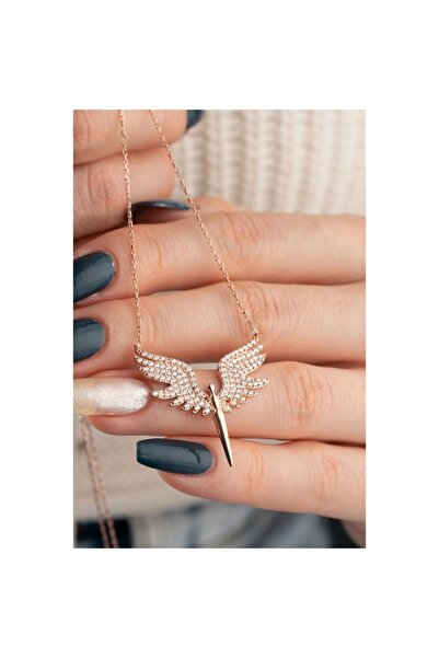 Şimal Silver 925 Ayar Gümüş Beyaz Kanat Melek Kolye