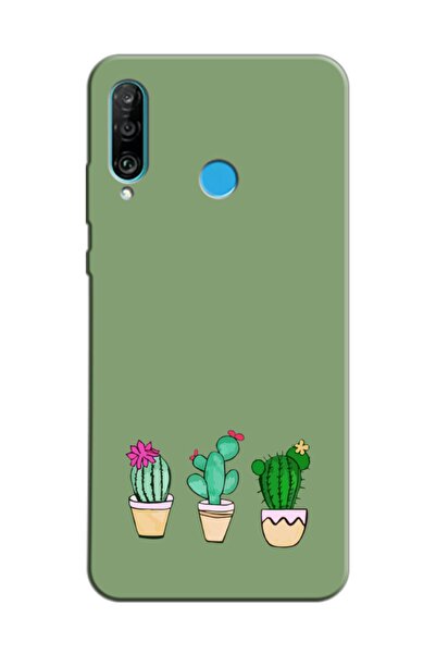 frondcase Huawei P30 Lite Kaktüs Yeşil Telefon Kılıfı