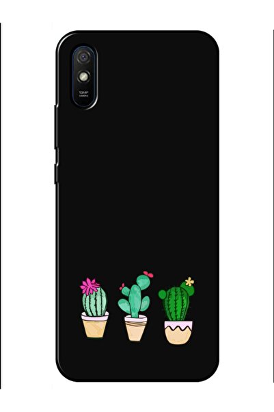 frondcase Redmi 9A Kaktüs Siyah Telefon Kılıfı
