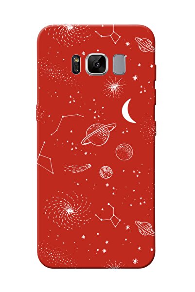 frondcase Samsung S8 Gezegenler Kırmızı Telefon Kılıfı
