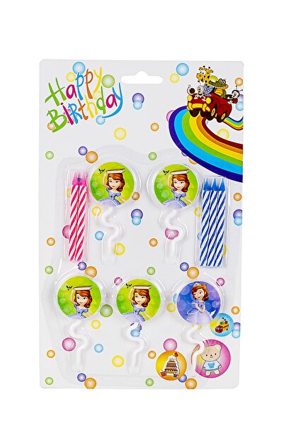 Genel Markalar Mum - Pasta Mumu - Aparatlı Mum - Sofia - Doğum Günü - 5 Adet - 6cm