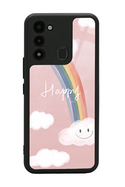 Spoyi Tecno Spark 8c Happy Cloude Tasarımlı Glossy Telefon Kılıfı
