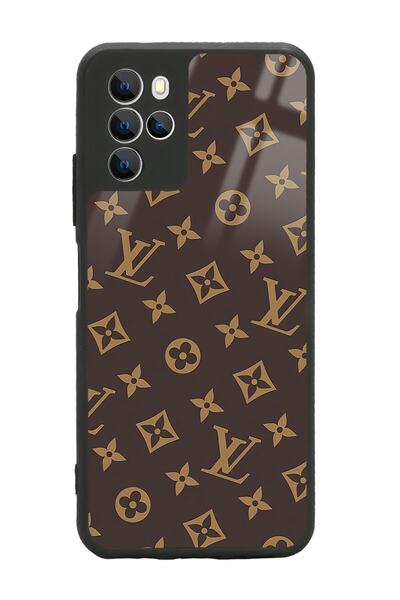 Spoyi Omix X700 Kahverengi LV Tasarımlı Glossy Telefon Kılıfı