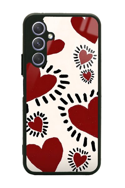 Spoyi Samsung A54 Brush Heart Design Glossy Phone Case