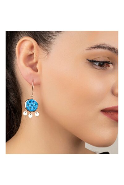 Şimal Silver 925 Ayar Gümüş Süryani Gözü Yuvarlak Küpe