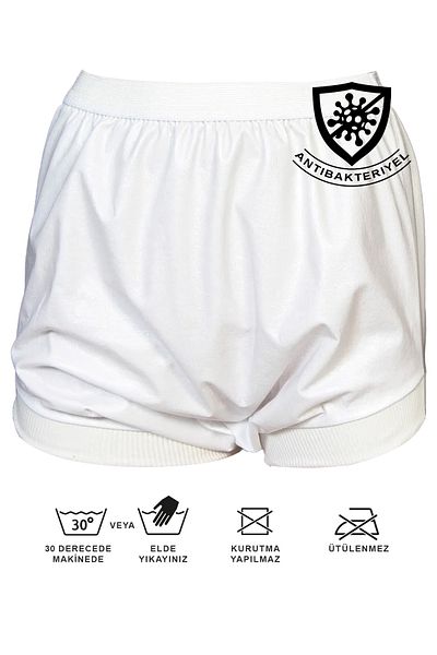 colmed Xs - 100% Cotton New Generation Slip Washable Liquid Proof Ribbed Short Patient Absorbent Bladder Panties