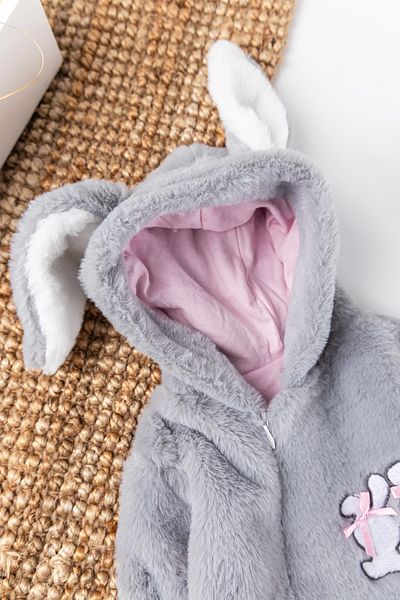 Babymod Welsoft Plush Astronaut Baby Girl Jumpsuit with Rabbit Figure