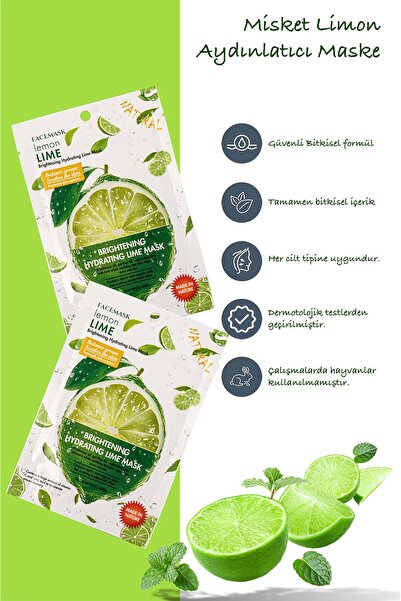 Uniquem Lime Limon Hydrating Aydınlatıcı Dengeleyici Yüz Maskesi Lime Lemon Mask Xlm380