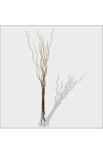 M3DECORİUM Γωνιακό βάζο από γυαλί 10 τεμαχίων καφέ μακρύ κλαδί 80cm Elephant Pillar