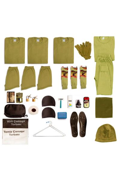 KORDAK 3'lü Kışlık Temel Acemi Bedelli Asker Seti - Termal İçlik Asker Çorabı...