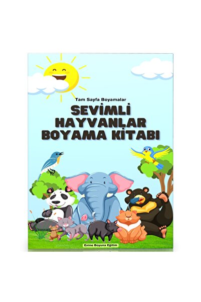 Enine Boyuna Eğitim Cute Animals Coloring Book