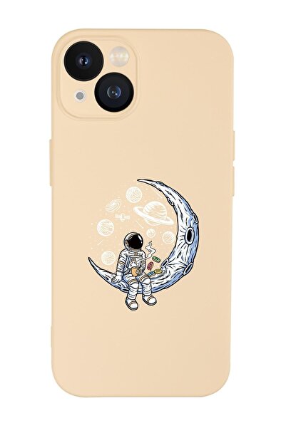 mooodcase Iphone 13 Uyumlu Astronot Desenli Kamera Lens Korumalı Darbe Emici Silikonlu Lansman Kılıf