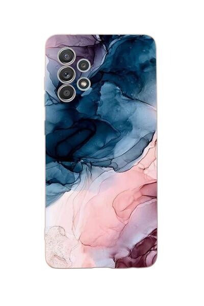 mooodcase Samsung Galaxy A13 Uyumlu Renkli Mermer Desenli Premium Silikonlu Lansman Telefon Kılıfı