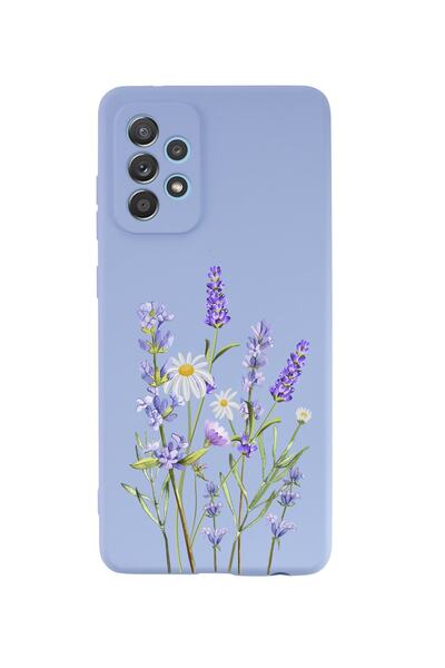 mooodcase Samsung A72 Lavender Premium Silikonlu Lila Telefon Kılıfı