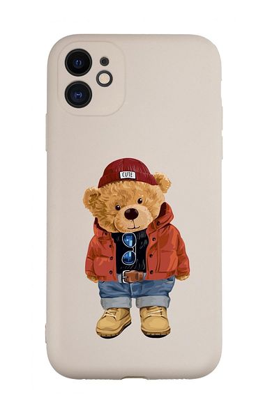 mooodcase حافظة إطلاق متوافقة مع هاتف Iphone 11 مع حماية للكاميرا بنمط الدبدوب من السيليكون الفاخر Mc90