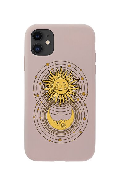 mooodcase Iphone 11 Uyumlu Moon And Sun Premium Pembe Lansman Silikonlu Kılıf