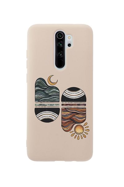 mooodcase حافظة هاتف متوافقة مع هاتف Xiaomi Redmi Note 8 Pro Sunset Wave من السيليكون الوردي