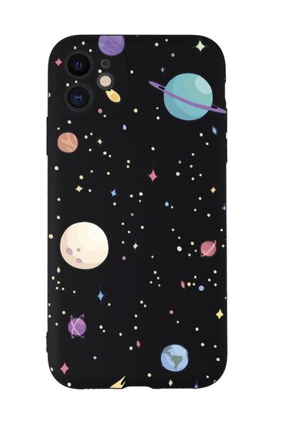 mooodcase Iphone 11 Uyumlu Gezegenler Desenli Kamera Korumalı Lansman Kılıf Premium Silikonlu