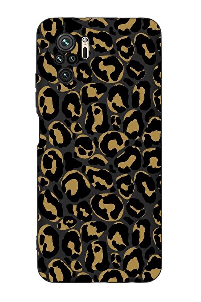 mooodcase Redmi Note 10s Leopar Desenli Premium Silikonlu Telefon Kılıfı