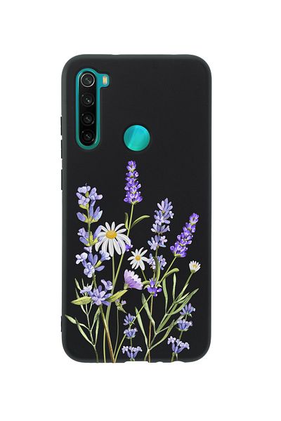 mooodcase حافظة هاتف لهاتف Xiaomi Redmi Note 8 Lavender من السيليكون الفاخر باللون الأسود