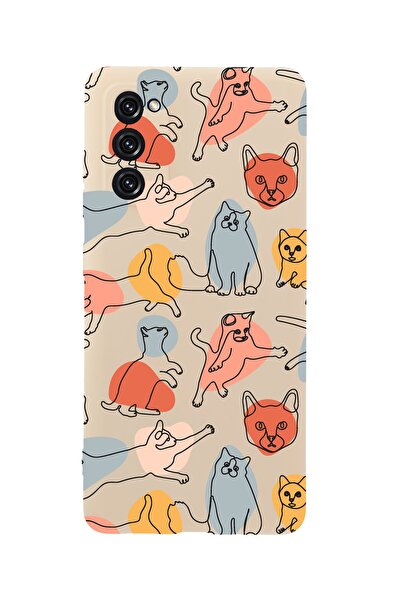 mooodcase Samsung S20 Fe Sevimli Kedi Figürleri Premium Silikonlu Pembe Telefon Kılıfı