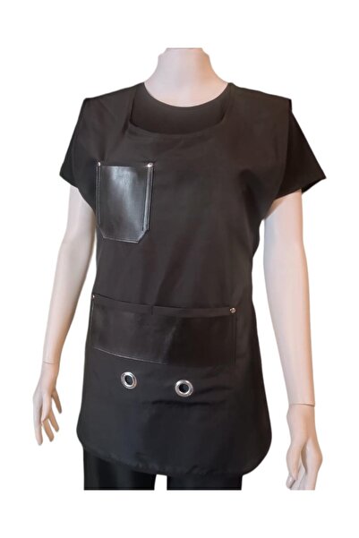 ÖNLÜK SEPETİ Kuaför Yelek Önlük Çift Taraflı Deri Detaylı Boya Önlüğü
