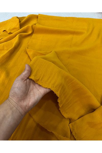 turkanlarhome double width crepe meter fabric mustard color (tunic, shirt)