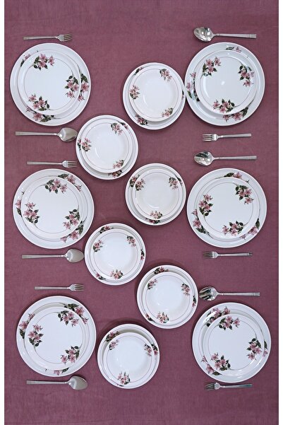 VENÜS HOME DECORATION Kar Çiçeği Model 6 Kişilik 24 Parça Yemek Takımı