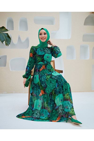 SANEZYABUTİK Ocean Hijab Dress