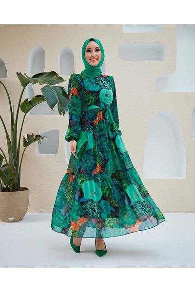 SANEZYABUTİK Ocean Hijab Dress