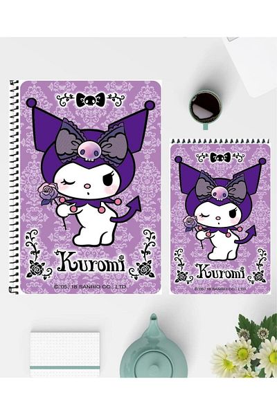 feroxby دفتر ملاحظات Kuromi مقاس A5 ودفاتر ملاحظات مقاس A6 بتصميم خاص غير مبطنة