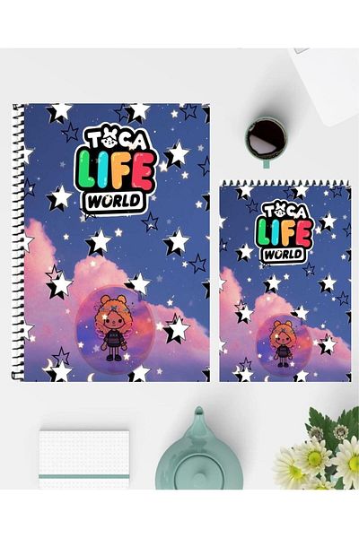 feroxby دفتر ملاحظات Toca Life World مقاس A5 ودفاتر ملاحظات مقاس A6 بتصميم خاص غير مبطنة