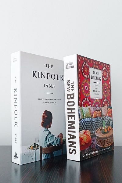 BayCazip 2 Pack Decorative Book Box Appearance Kinfolk Signboard Recipes & The New Bohemians Themed