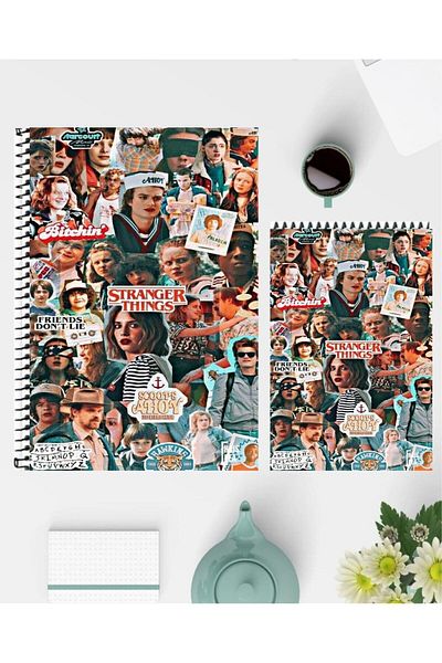 feroxby دفتر ملاحظات Stranger Things مقاس A5 ودفاتر ملاحظات مقاس A6 بتصميم خاص غير مبطنة