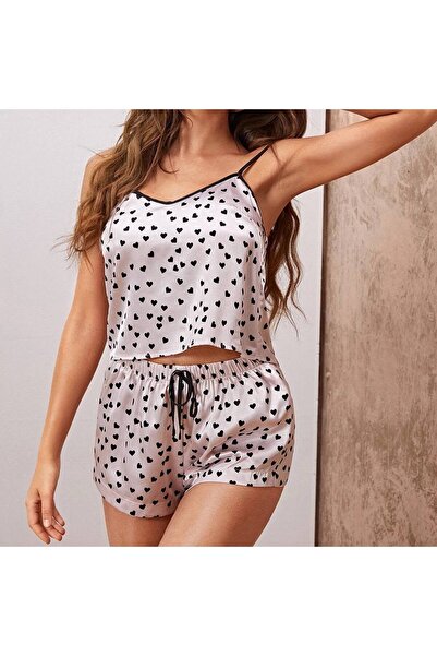NUİTAMORE Nuitamore Minimal Heart Shorts Pajama Set.