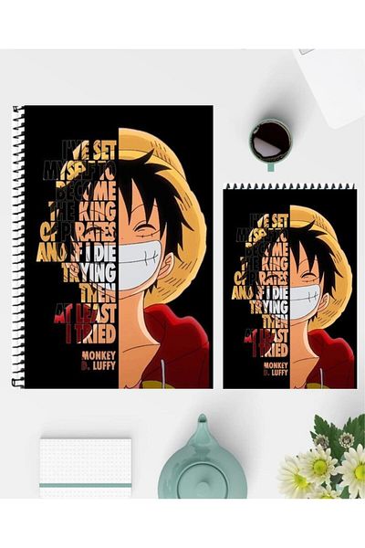 feroxby دفتر ملاحظات Monkey D. Luffy مقاس A5 ودفاتر ملاحظات مقاس A6 بتصميم خاص غير مبطنة