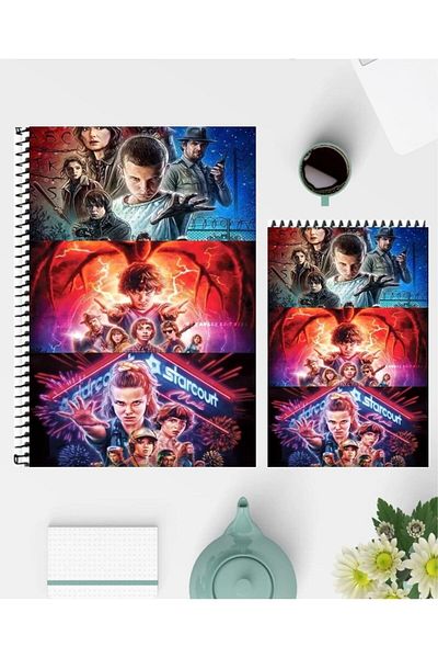 feroxby دفتر ملاحظات Stranger Things مقاس A5 ودفاتر ملاحظات مقاس A6 بتصميم خاص غير مبطنة