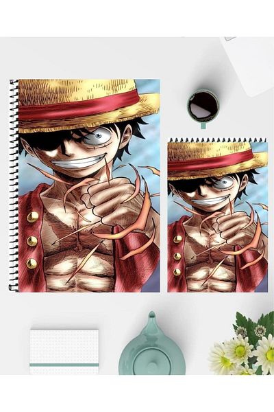 feroxby دفتر ملاحظات Monkey D. Luffy مقاس A5 ودفاتر ملاحظات مقاس A6 بتصميم خاص غير مبطنة
