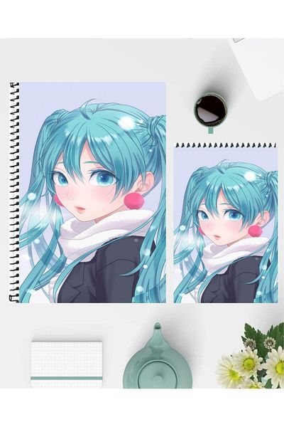 feroxby دفتر ملاحظات Hatsune Miku مقاس A5 ودفاتر ملاحظات مقاس A6 بتصميم مخصص غير مبطنة