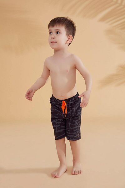 Neva Style Black Geometric Boy's Shorts B2364S