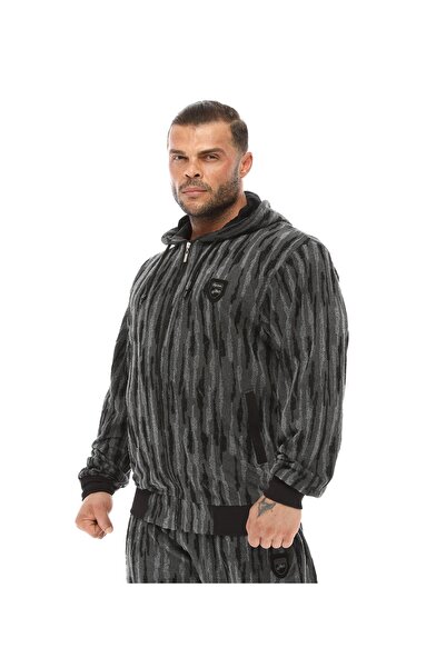 BGSM Hooded Winter Tracksuit Top Textured Outdoor Sports Jacket
