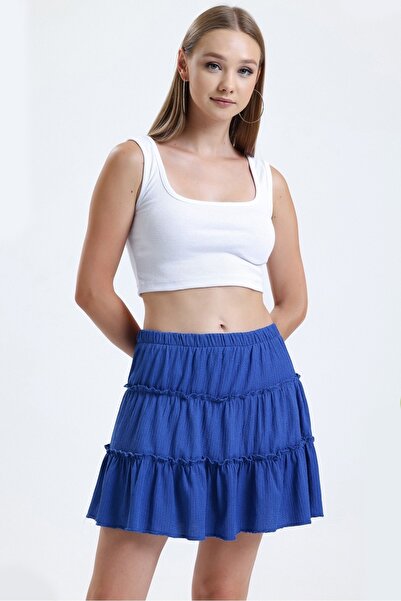 MD trend Women's Shorts, Elastic Waist Mini Skirt