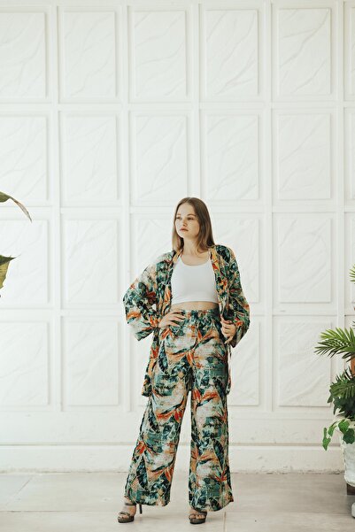 Diversi Boutique Women's 100% Viscose 2-Piece Kimono Set