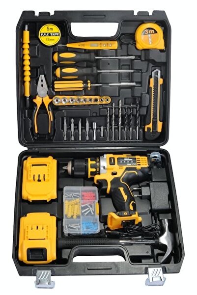 Genel Markalar Şarjlı 258Vf 5000mAh Çift Akülü Çekiçli Full Setli Akülü Vidal...